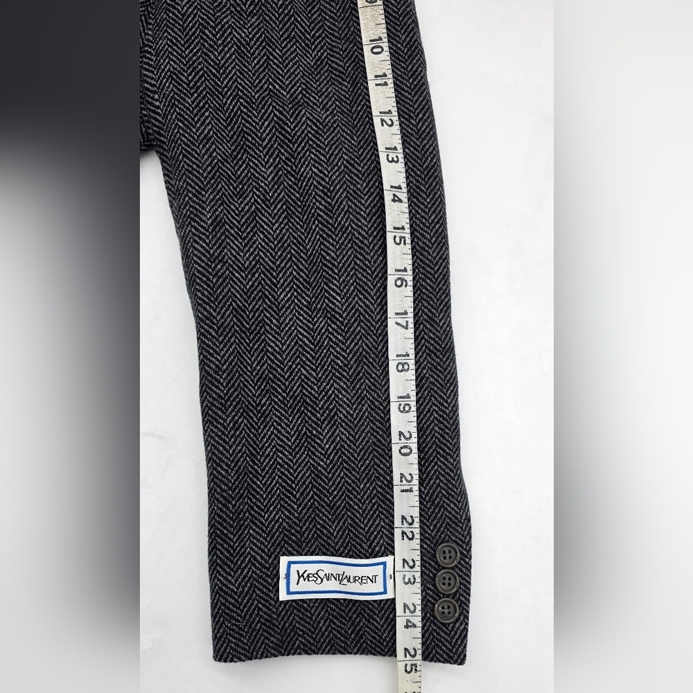 Yves Saint Laurent YSL Cashmere Wool Sport Coat Blazer Herringbone 42R - Picture 16 of 16